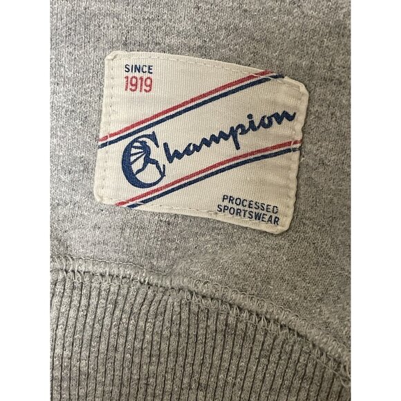 Todd Snyder x Champion Grey Banded Arm Stripe V Crewneck Sweatshirt Large - Picture 5 of 14